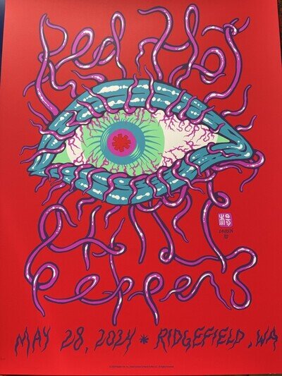 Red Hot Chili Peppers Poster Ridgefield WA 5/28/24 Poster RHCP 2024 Official