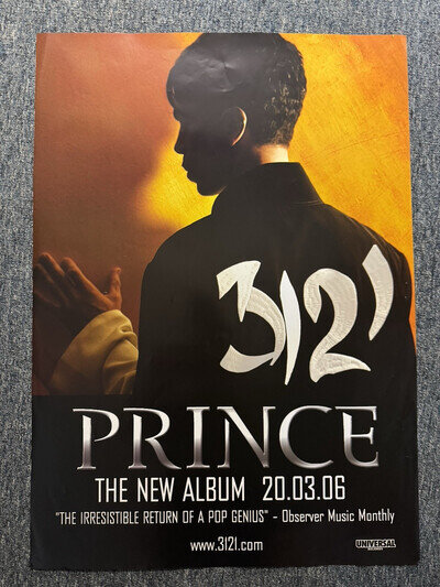RARE VINTAGE 71 x 52cm BILLBOARD/RECORD STORE POSTER - PRINCE "312'" (2006)