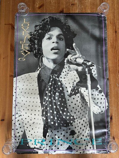 Large 80s Vintage Prince Lovesexy 1988 Verkerke Pyramide Concert Tour Poster