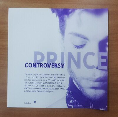 PRINCE DISPLAY Poster Controversy Original UK PROMO Only Display CARD POST FREE*