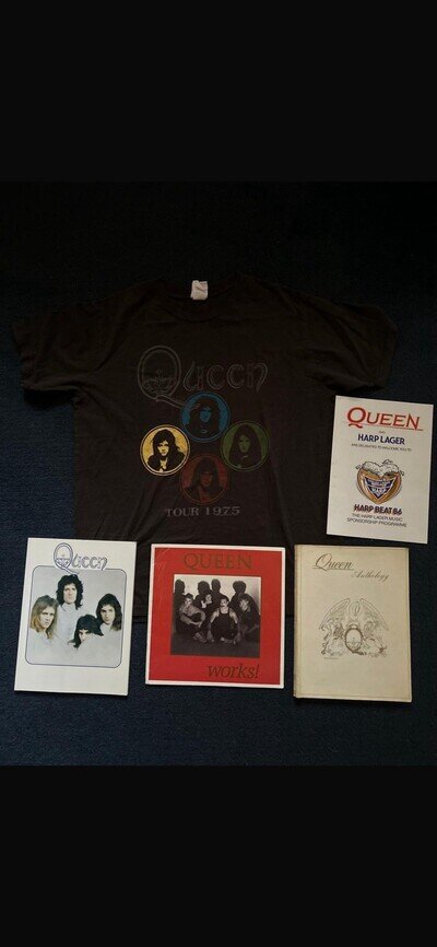 Queen Signed Bundle Book T shirt Poster Rare Deacon