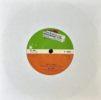 DR. JOHN 'SUCH A NIGHT' 7'' SINGLE ATLANTIC RECORDS K10329 1973 UK FIRST PRESS