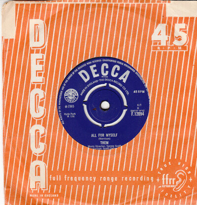 THEM *ALL FOR MYSELF/ HERE COMES THE NIGHT* 1965 UK DECCA GARAGE ROCK N MINT