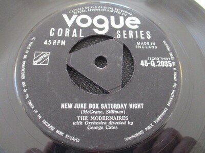 RARE THE MODERNAIRES "NEW JUKE BOX SATURDAY NIGHT" 1955 UK VOGUE POP ROCK VG+