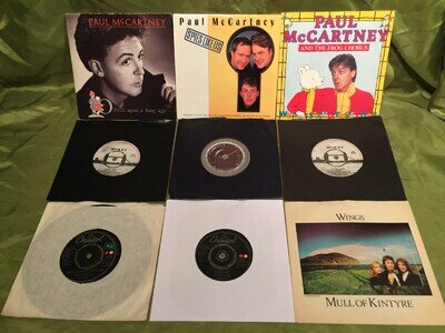 9 x PAUL McCARTNEY & WINGS 7" SINGLES 1975-1987 JOB LOT