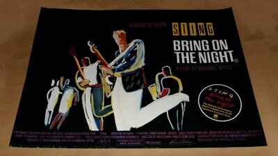 Original STING BRING ON THE NIGHT 30 x 40 1/2 ULTRA RARE BRITISH QUAD POSTER