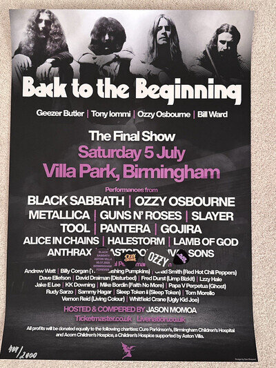 Back To Beginning Poster Litho Black Sabbath Ozzy 404/2000