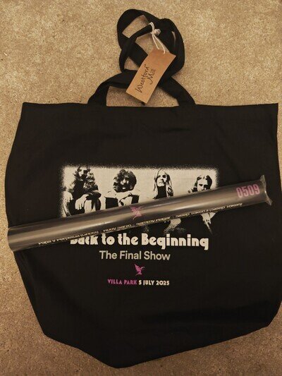 SEALED Numbered Poster and Bag of Ozzy Osbourne/Black Sabbath Villa Park