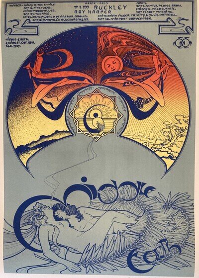 Pink Floyd poster print by Hapshash-Middle Earth 1967 Signed by Nigel Waymouth