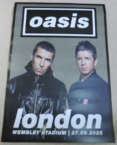 Oasis Official A2 Tour Poster - London, Wembley Std, 27th Aug, 2025 Edge Damaged