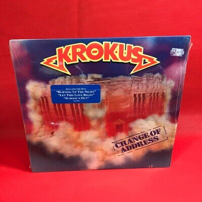KROKUS Change Of Address 1986 USA vinyl LP + INNER original Schools Out record