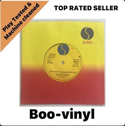 TALKING HEADS - LOVE GOES TO BUILDING ON FIRE LTD EDITION 7” VINYL RECORD NM / M