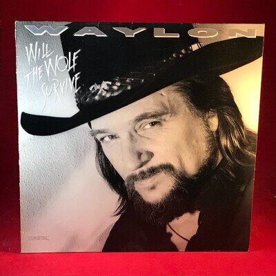 WAYLON JENNINGS Will The Wolf Survive 1985 UK vinyl LP Suddenly Single original