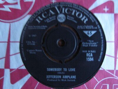 JEFFERSON AIRPLANE - SOMEBODY TO LOVE ~SHE HAS FUNNY CARS 1967 RARE UK RCA PSYCH