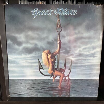 GREAT WHITE Hooked UK vinyl LP with inner Capitol Records 1991 Read Description