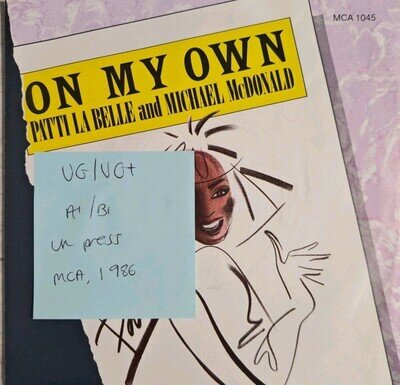 Patti La Belle & Michael McDonald On My Own Vinyl Record VG/VG+ MCA 1045