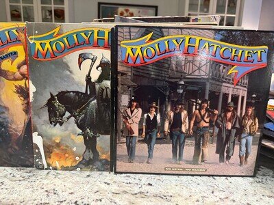 MOLLY HATCHET 3X VINYL LP LOT FLIRTING WITH DISASTER & SELF TITLED NO GUYS GLORY