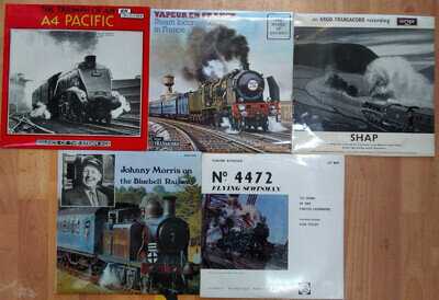 Lot of 5 Steam Train Vinyl Records - Flying Scotsman, A4 Pacific, and more
