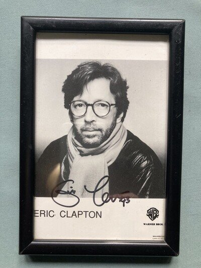 Eric Clapton - Signed Autograph Postcard Promo Framed Photo.