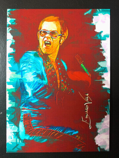 Elton John 2017 #2 Art Card Limited 8/50 Edward Vela Signed (Music -)