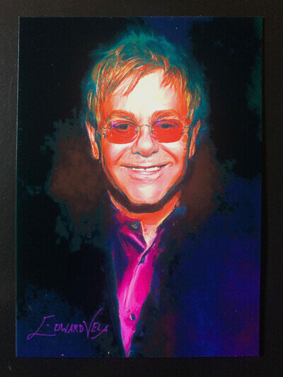 Elton John 2015 Art Card Limited Edward Vela Signed (Music -)