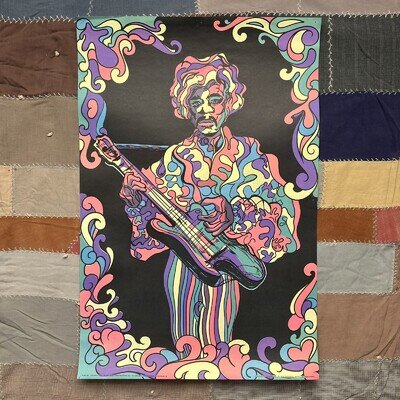 1969 Jimi Hendrix Vintage Rock & Roll Headshop Poster By Fierro WESPAC W180