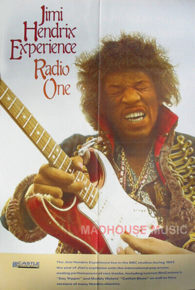 JIMI HENDRIX Poster UK PROMO ONLY RADIO ONE SESSIONS all were folded