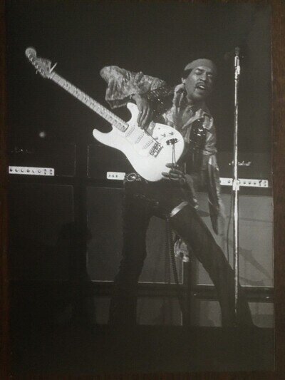 1969 POSTER OF JIMI HENDRIX ON THE COVER OF ROLLING STONE & ON BACK IN ACTION