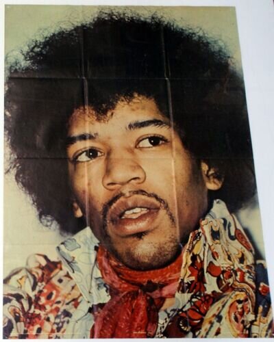 Jimi Hendrix Poster Official Vintage Anabus Promo Printed In England Circa 1982