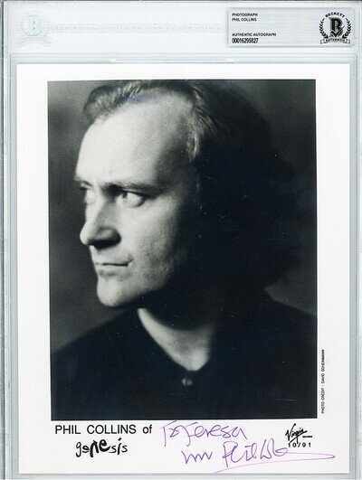 1991 -PHIL COLLINS- Beckett BAS Signed/Autograph/Auto 8x10 Music Promo Photo