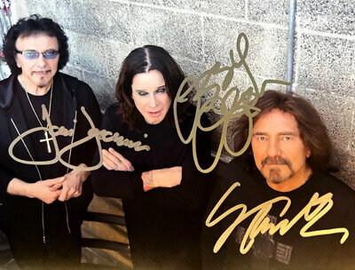 BLACK SABBATH (Ozzy Osbourne, Iommi, Butler) Signed 8x10" REAL Autographs w/COA