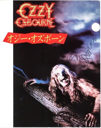 OZZY OSBOURNE Bark at the Moon, BLACK SABBATH Paranoid Blizzard Autograph SIGNED