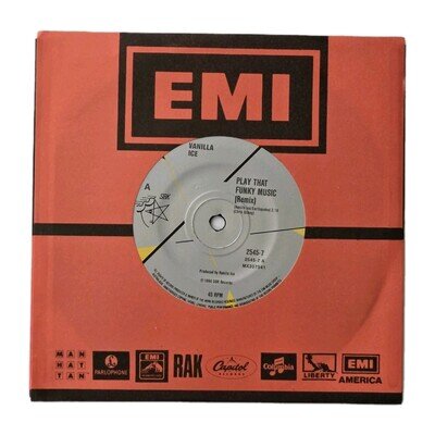 VANILLA ICE "Play That Funky Music (Remix)" RARE 1990 AUSSIE 7" VINYL SINGLE