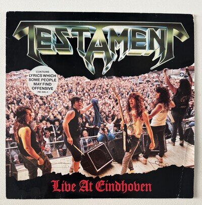 Testament - Live At Eindhoven Vinyl LP 1987. Megaforce/Atlantic 780 226-1