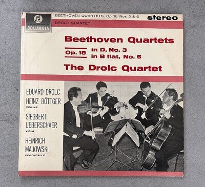 Beethoven Qrts Columbia SAX 2504 The Drolc Quartet ED1 Stereo LP Blue Silver NM