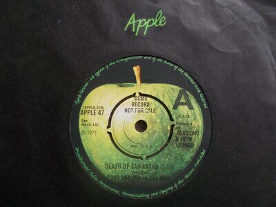 EX- UK DEMO APPLE 45-YOKO ONO/PLASTIC ONO BAND-"DEATH OF SAMANTHA"/"YANG YANG"