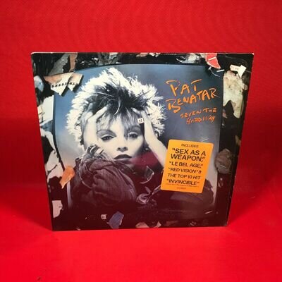PAT BENATAR Seven The Hard Way 1985 USA vinyl LP + INNER original Invincible *