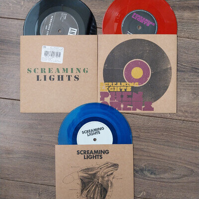 SCREAMING LIGHTS "VOLTS/GMN/PHENOMENA " 3 VINYL 7"- ALL UNPLAYED