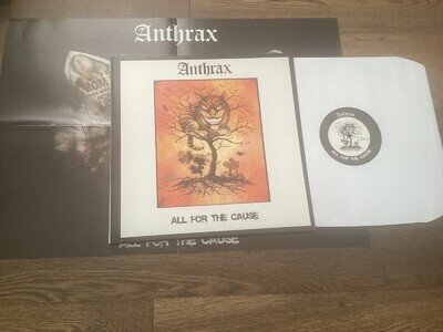 ANTHRAX: ‘All For The Cause’ vinyl LP + booklet & poster: anarcho-punk NEAR MINT