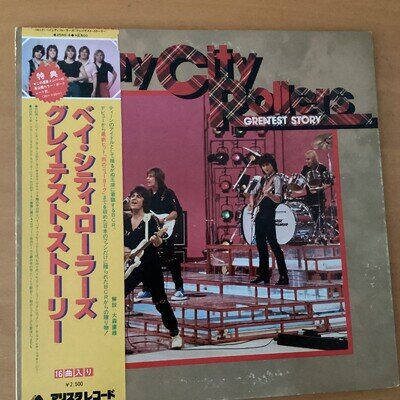 BAY CITY ROLLERS THE STORY OF B.C.R. JAPAN LP OBI 25RS-6 PROMO