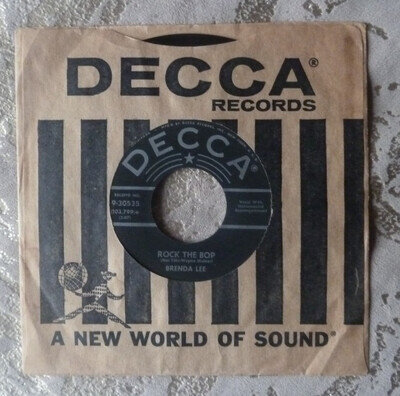 BRENDA LEE ROCK THE BOP/ ROCK-A-BYE BABY BLUES US DECCA LABEL FROM 1957
