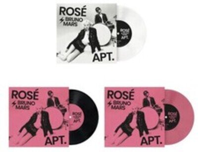 ROSÉ & Bruno Mars - APT - 7” Black, Pink & White Vinyl & CD Single NEW/SEALED