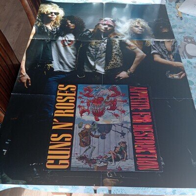 Guns N Roses Appetite For Destruction Withdrawn Sleeve 1987 original + poster