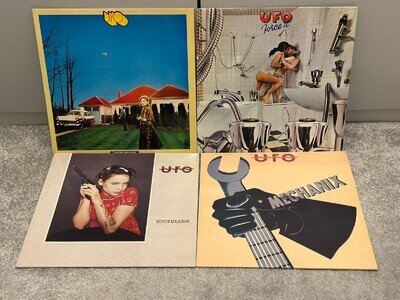 UFO - FORCE IT/MECHANIX/PHENOMENON/MISDEMEANOR - 4 X LP LOT HARD ROCK EX/EX L@@K