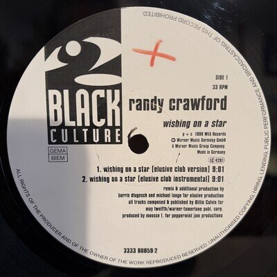 Randy Crawford - Wishing On A Star - German 12" Vinyl - 1998 - Black Culture