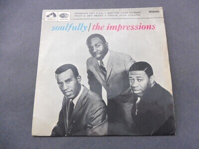 The Impressions – Soulfully 1965 UK EP HMV MOD NORTHERN SOUL CURTIS MAYFIELD