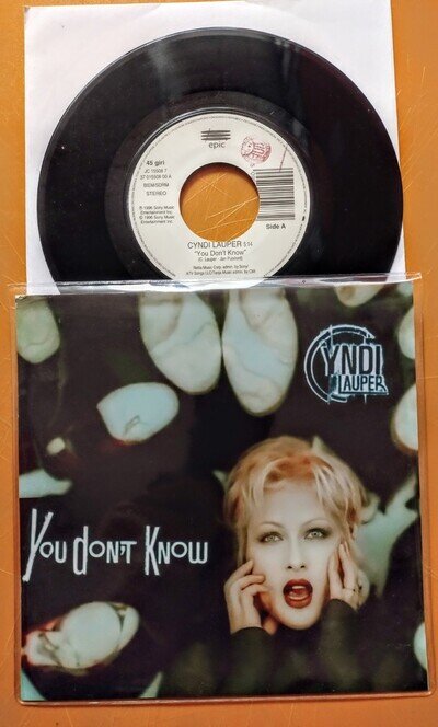 CYNDI LAUPER - YOU DON'T KNOW 7" ITALY JUKEBOX 45 VINYL - FREE PIC CUSTOM SLEEVE