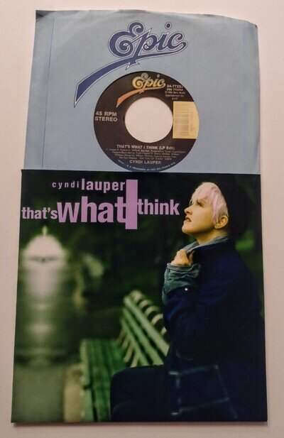 CYNDI LAUPER - THAT'S WHAT I THINK 7" US 45 VINYL - FREE PIC CUSTOM SLEEVE