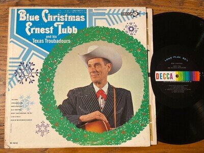 Ernest Tubb Blue Christmas LP Decca Mono Holiday + Inner VG- Rare