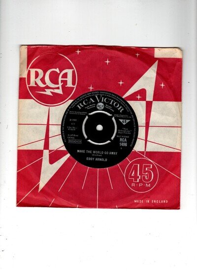 EDDY ARNOLD - MAKE THE WORLD GO AWAY /THE EASY WAY. UK 1965 ORIG 7" & CO/SL. EX+